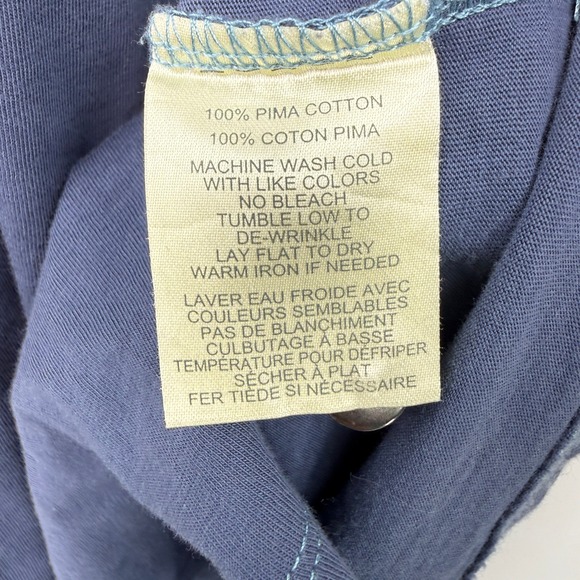 Robert Barakett Pima Cotton Polo Shirt Mens L Blue Preppy AcademiaMinimalist - Picture 4 of 8